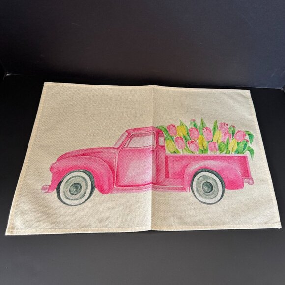 Set Of 6 Spring Placemats With Floral & Fun Designs Country Cottage bike farm tr - Picture 3 of 12